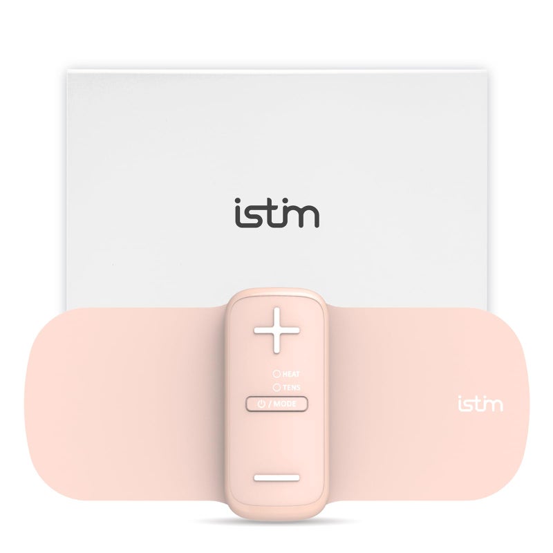 iStim S1 Wireless TENS Unit for Menstrual Relief and Back Pain Relief TENS Machine with Heat for Period Cramps Rechargeable TENS Massager DrugFree Physical Therapy with Japanese Gel Pads